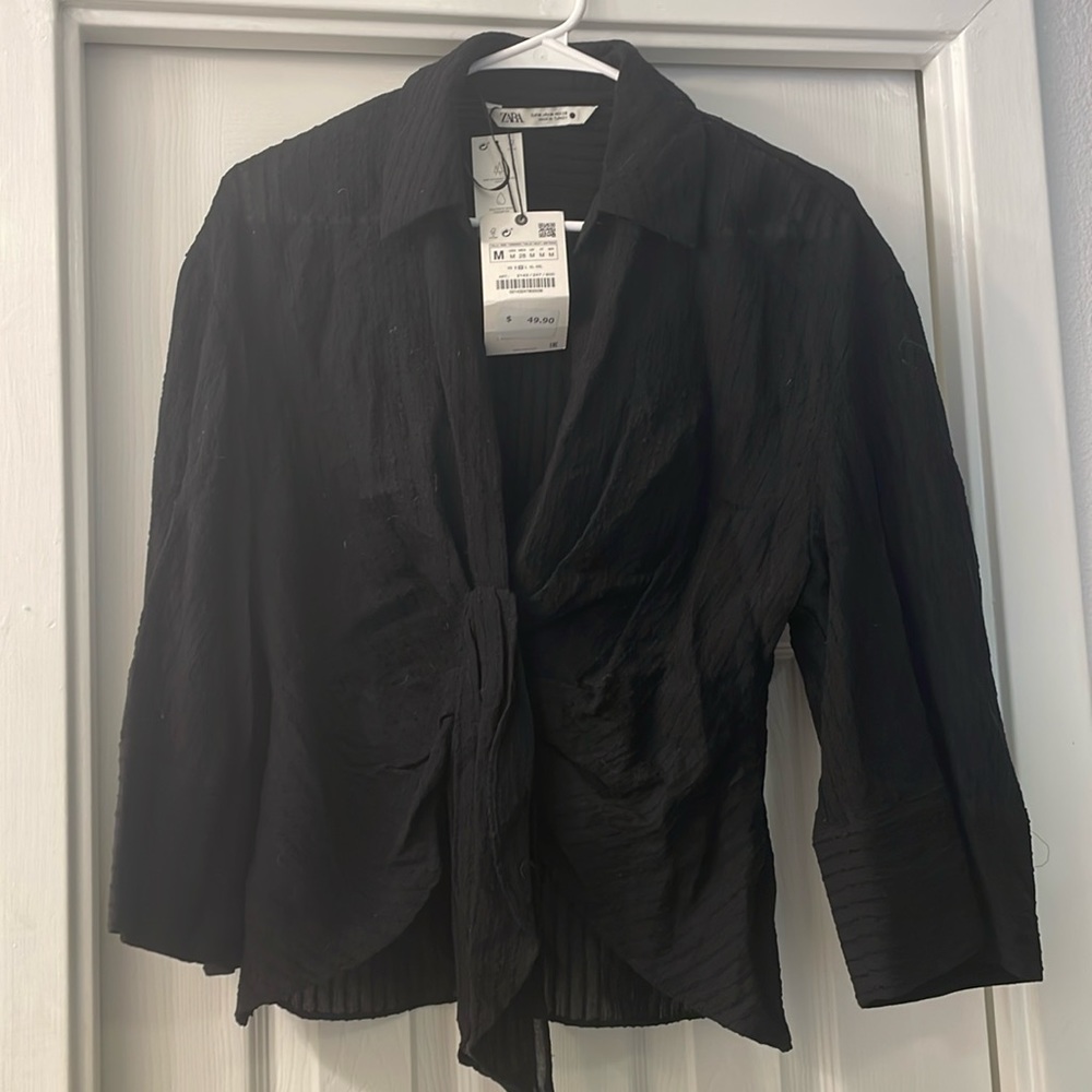 Zara low cut crop blouse